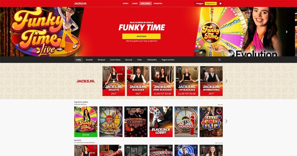 jacks live casino page