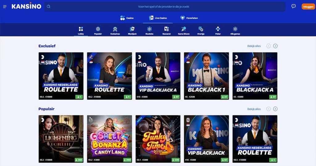 kansino live casino screenshot