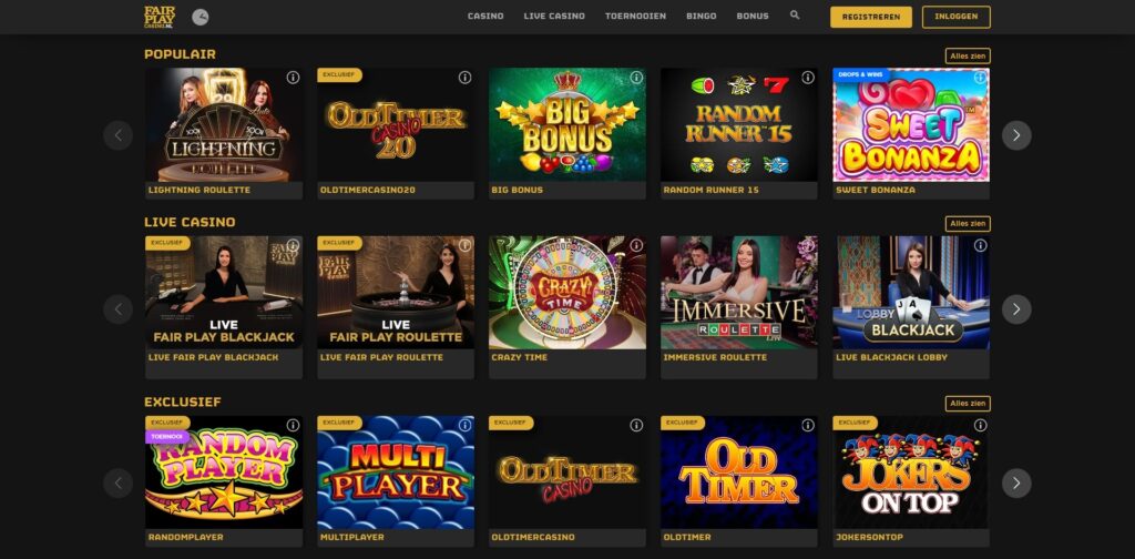 fairplaycasino.nl casino spellen overrzicht