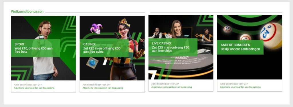 unibet welkomstbonussen pagina